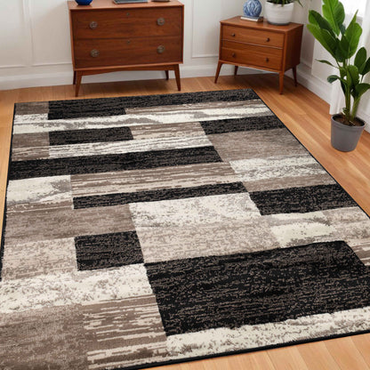 Rockwood Modern Geometric Patchwork Indoor Area Rug or Runner