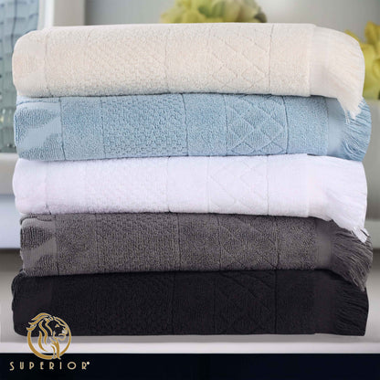 Rolla Cotton Geometric Jacquard Plush Soft Absorbent 