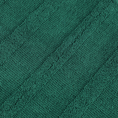 Roma Cotton Ribbed Textured Soft Absorbent 12 Piece Assorted Towel Set - Evergreen