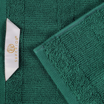 Roma Cotton Ribbed Textured Soft Absorbent 12 Piece Assorted Towel Set - Evergreen