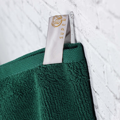 Roma Cotton Ribbed Textured Soft Absorbent 12 Piece Assorted Towel Set - Evergreen