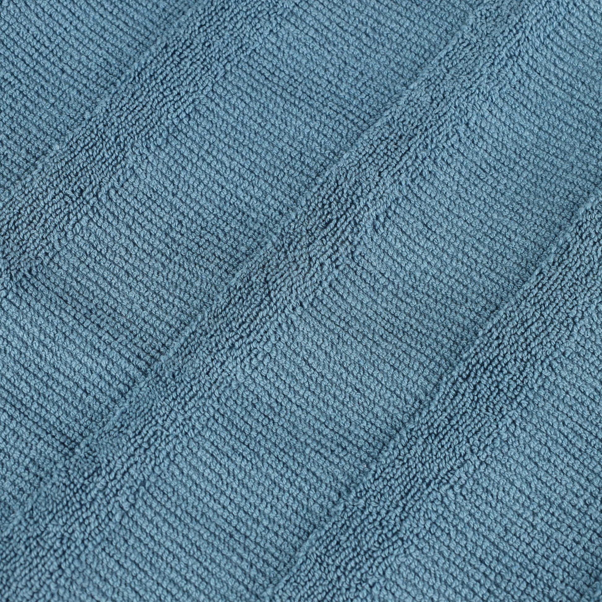 Roma Cotton Ribbed Textured Soft Face Towels/ Washcloths - Denim Blue