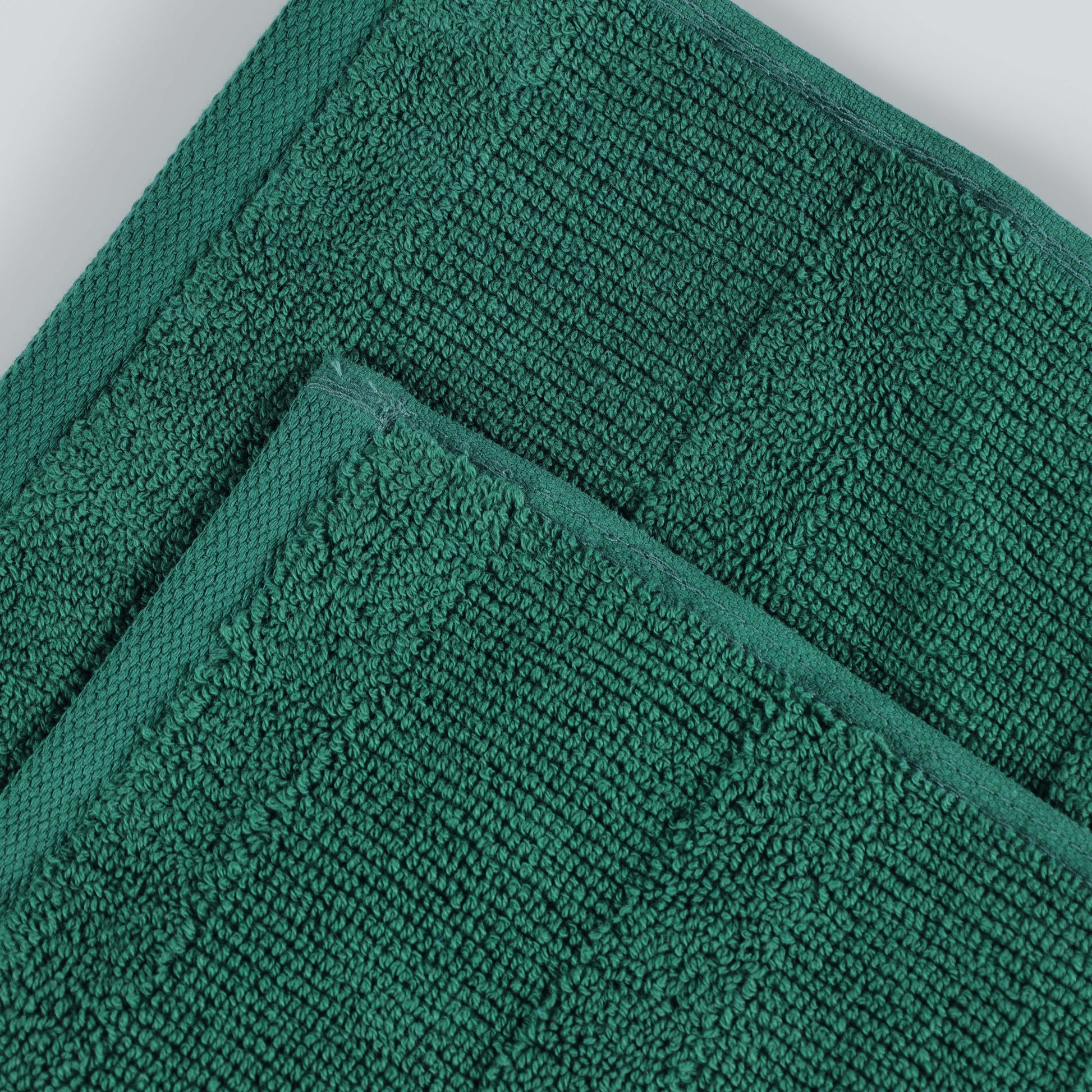 Roma Cotton Ribbed Textured Soft Face Towels/ Washcloths - Evergreen