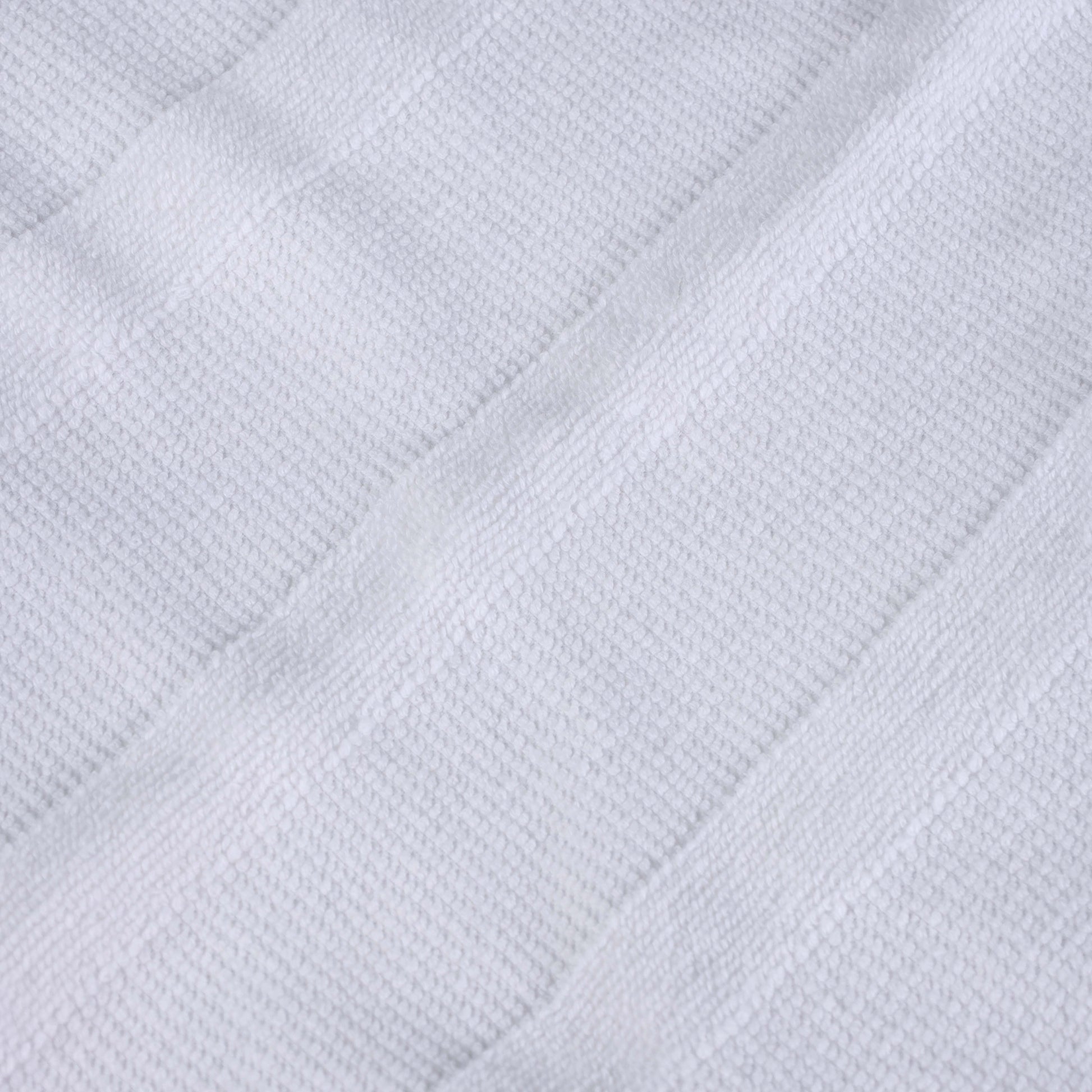 Roma Cotton Ribbed Textured Soft Face Towels/ Washcloths - White