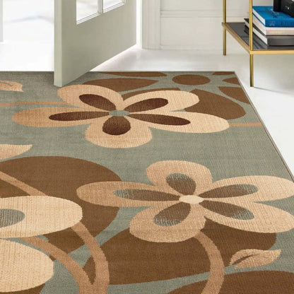 Rosette Medallion Geometric Power-Loomed Indoor Area Rug or Runner - Slate