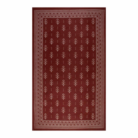  Superior Royal Club Southwestern Diamond Tribal Cotton Indoor Area Rug - Burgundy