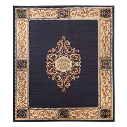 Oversized Medallion Modern Bohemian Indoor Area Rug or Runner Rug - MidnightBlue