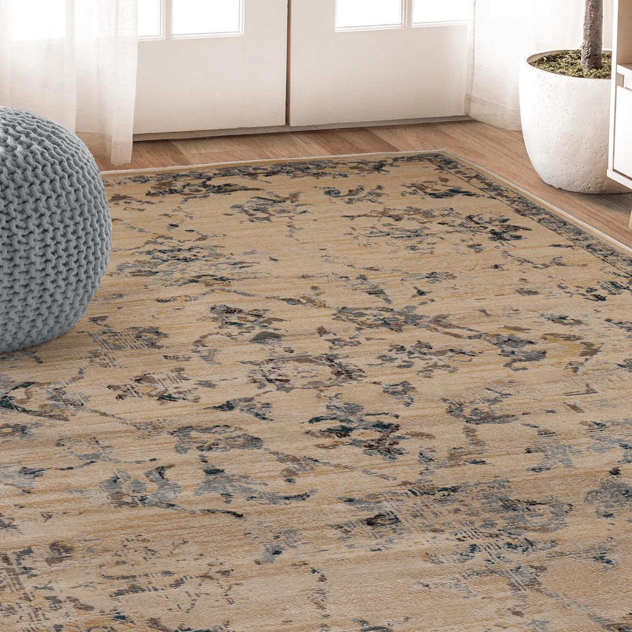 Superior Basilio Modern Farmhouse Medallion Indoor Area Rug Or Runner Rug Or Door Mat - Teal