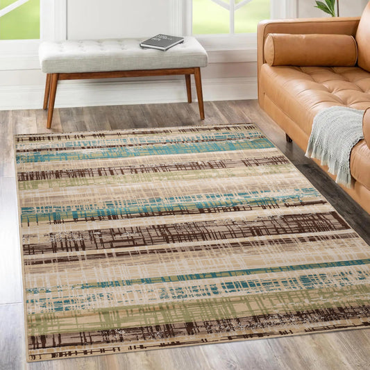 Superior Kylemore Abstract Indoor Area Rug or Runner  - Chocolate