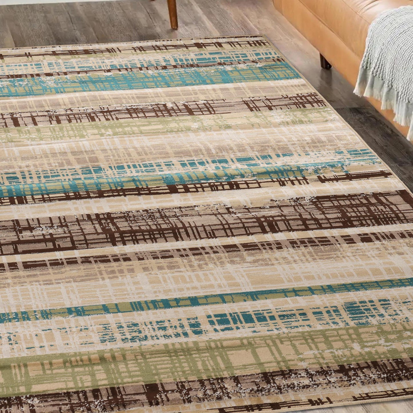 Superior Kylemore Abstract Indoor Area Rug or Runner - Chocolate