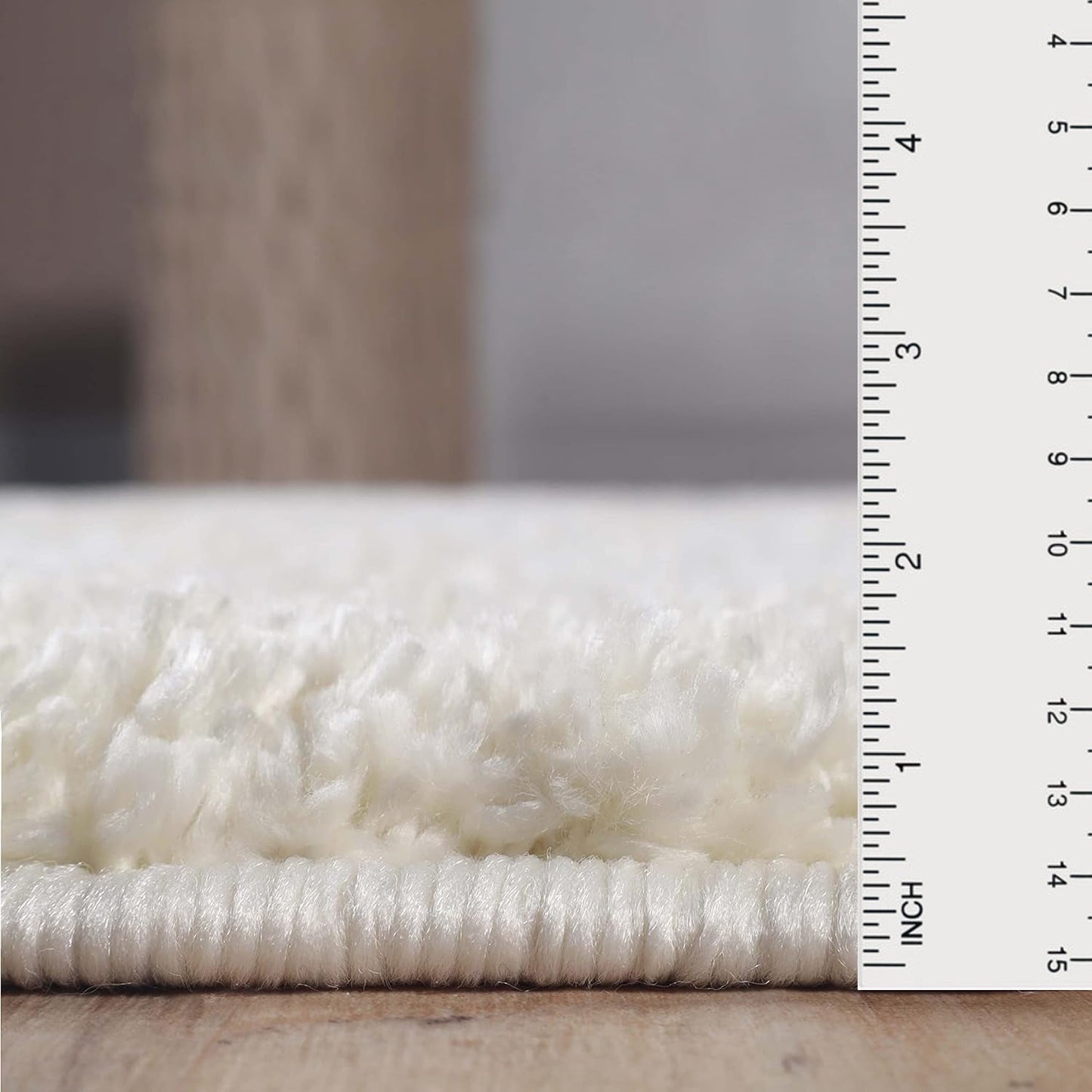 Superior Solid Indoor Plush Shag Area Rug Or Runner Or Round Rug - Ivory