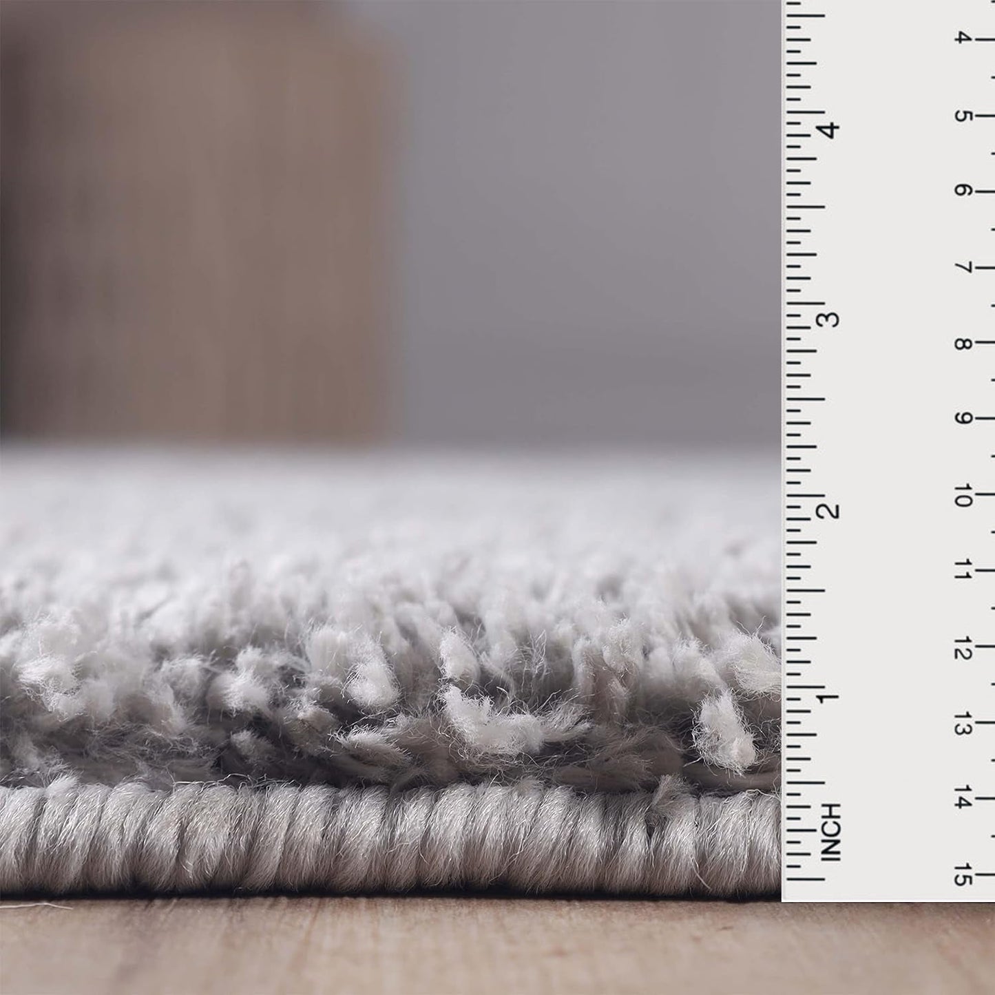Superior Solid Indoor Plush Shag Area Rug Or Runner Or Round Rug - Silver