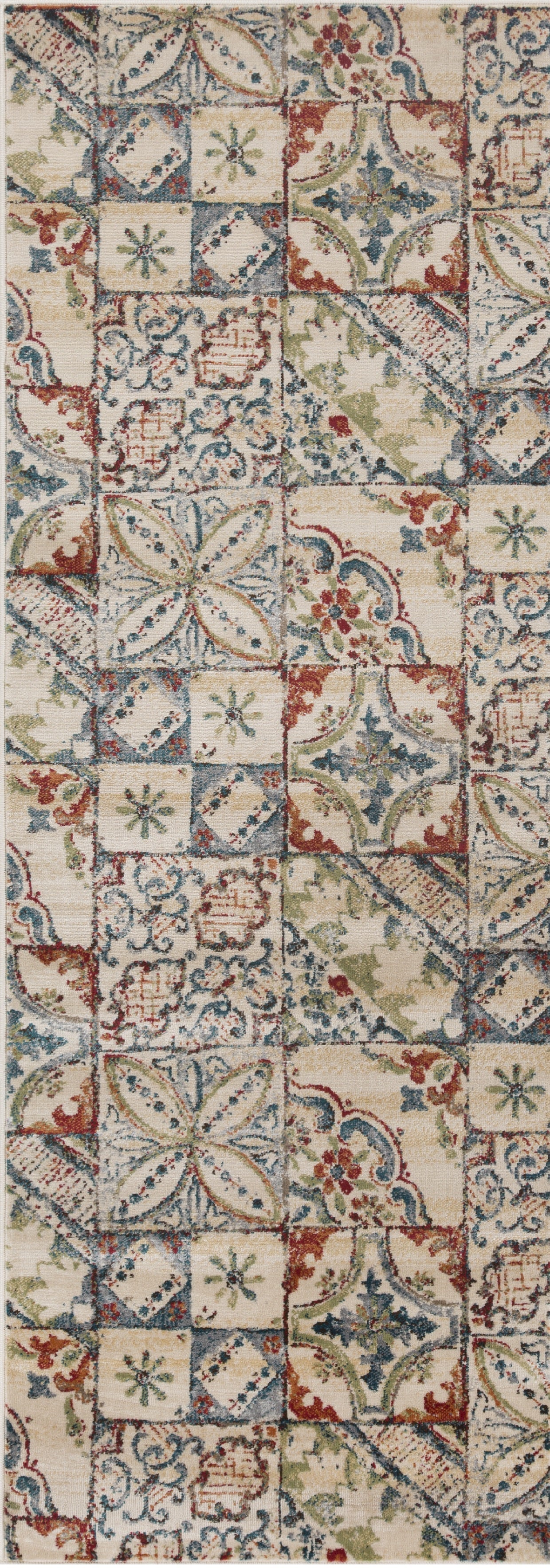 Superior Vanessa Vintage Floral Patchwork Indoor Area Rug Or Runner Rug Or Door Mat  - Teal