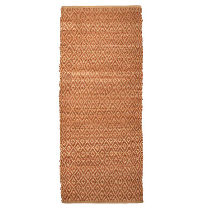 Diamond Hand-Woven Reversible Jute Area Rug - Rust
