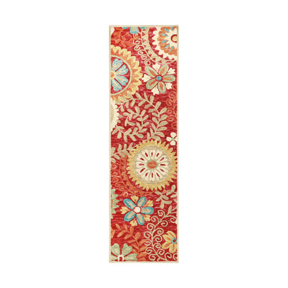 Superior Floral Medallion Hand-Tufted Handmade Wool Indoor Area Rug - Rust