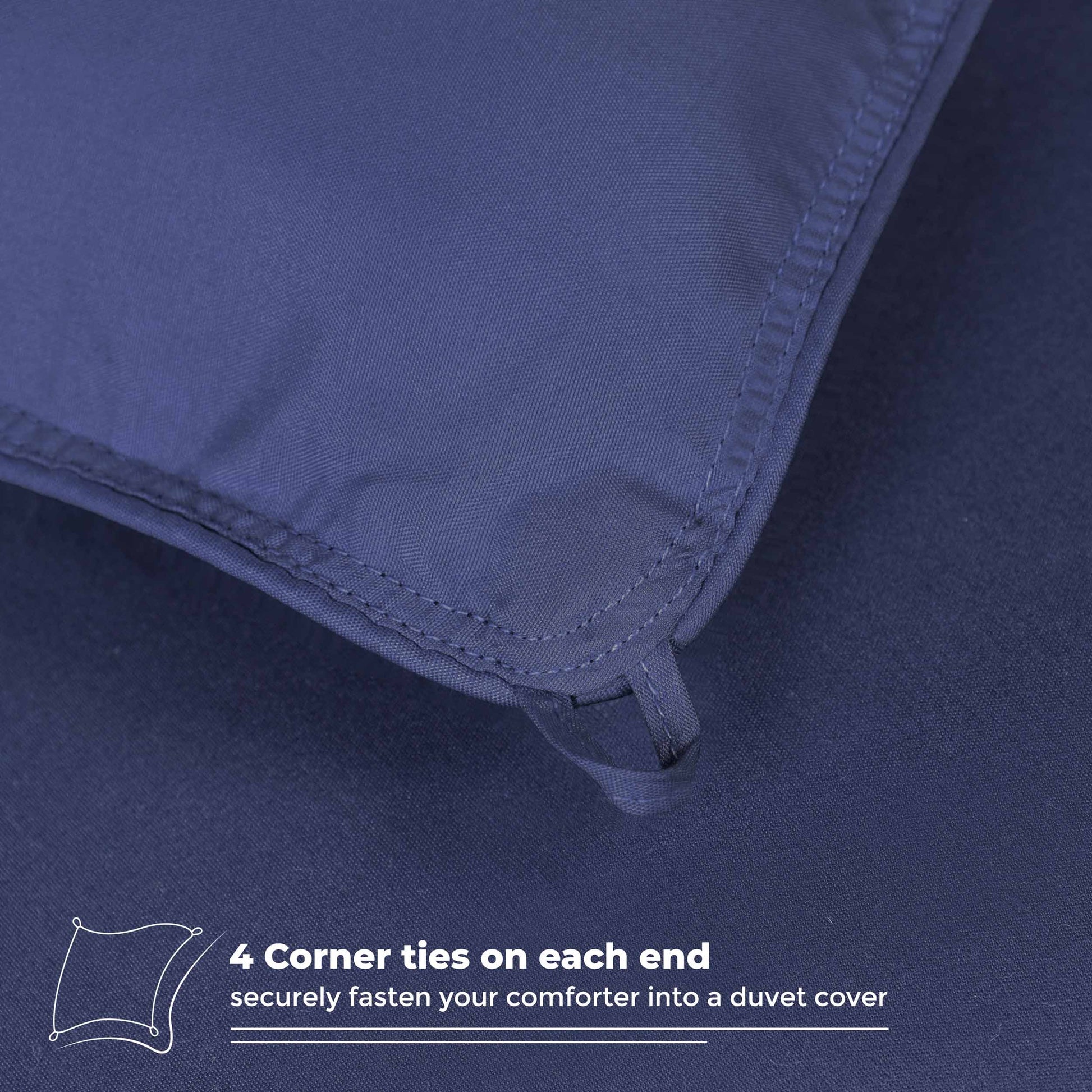 Brushed Microfiber Reversible Down Alternative Comforter - Navy Blue