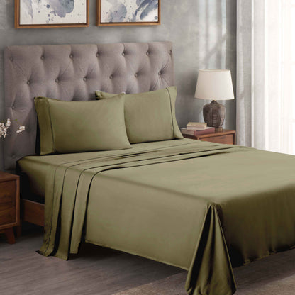 Egyptian Cotton 300 Thread Count Solid Deep Pocket Sheet Set - Sage