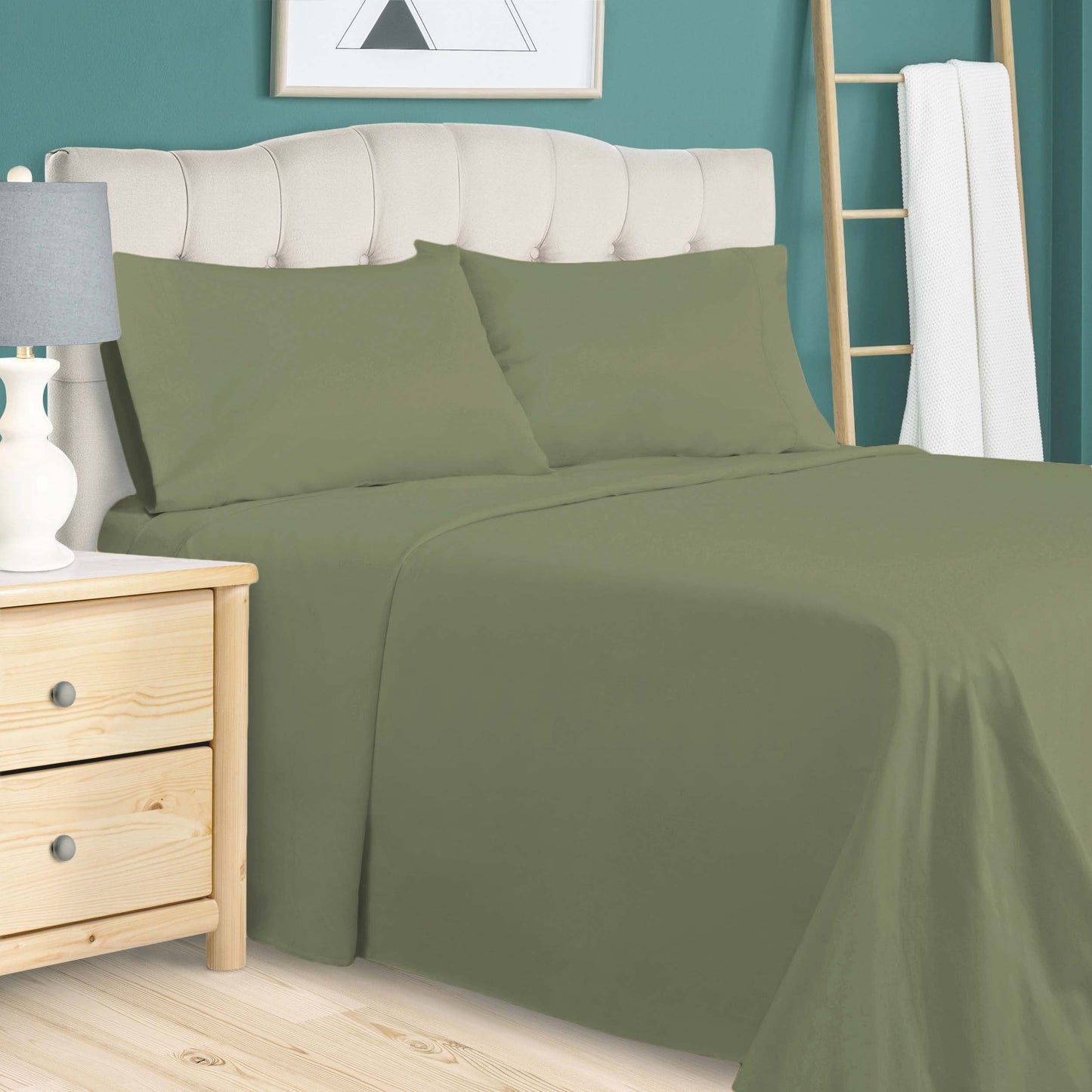 Egyptian Cotton 700 Thread Count Eco Friendly Solid Sheet Set - Sage