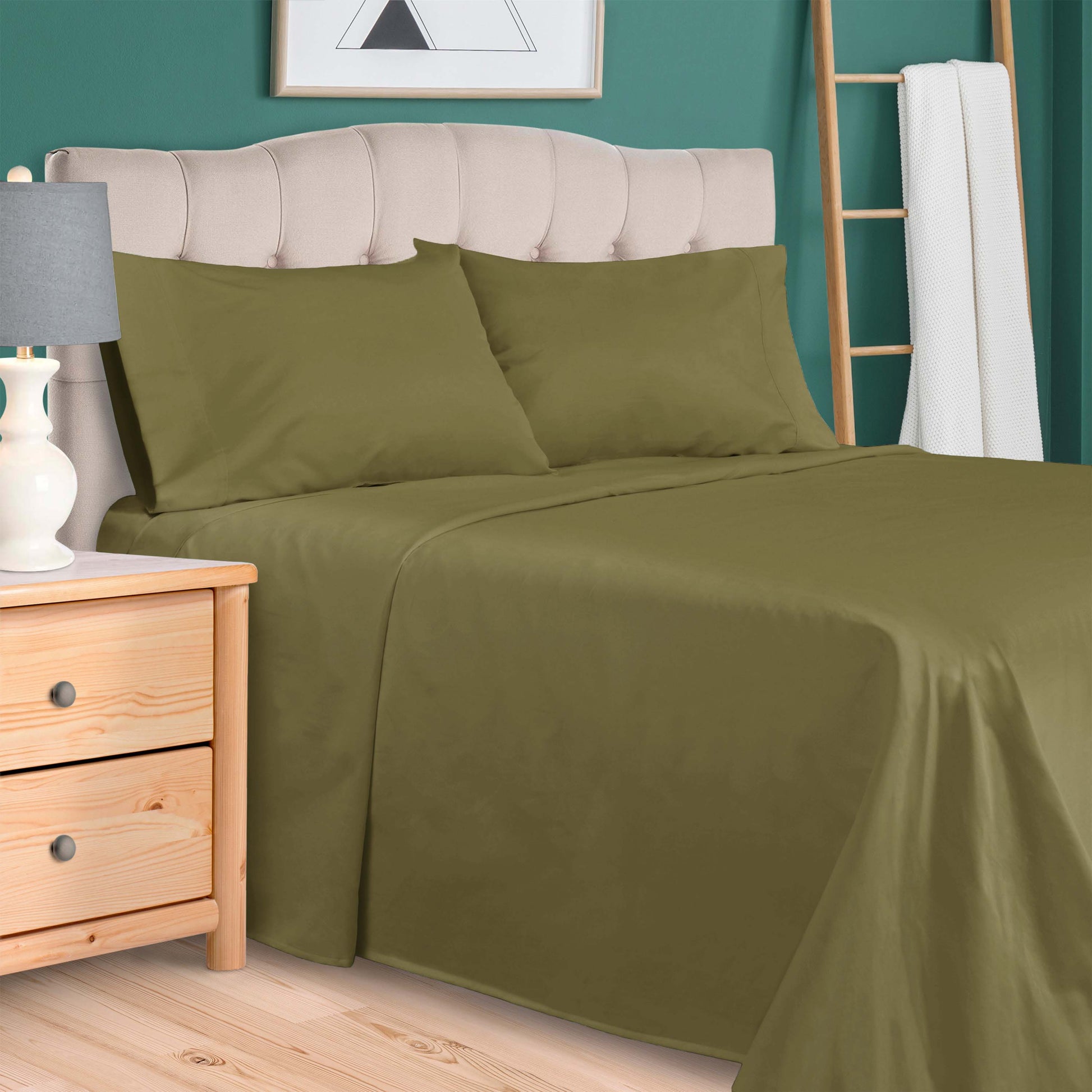 Egyptian Cotton 300 Thread Count Solid Deep Pocket Sheet Set - Sage