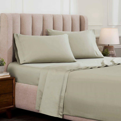 Egyptian Cotton 1500 Thread Count Eco Friendly Solid Sheet Set - Sage