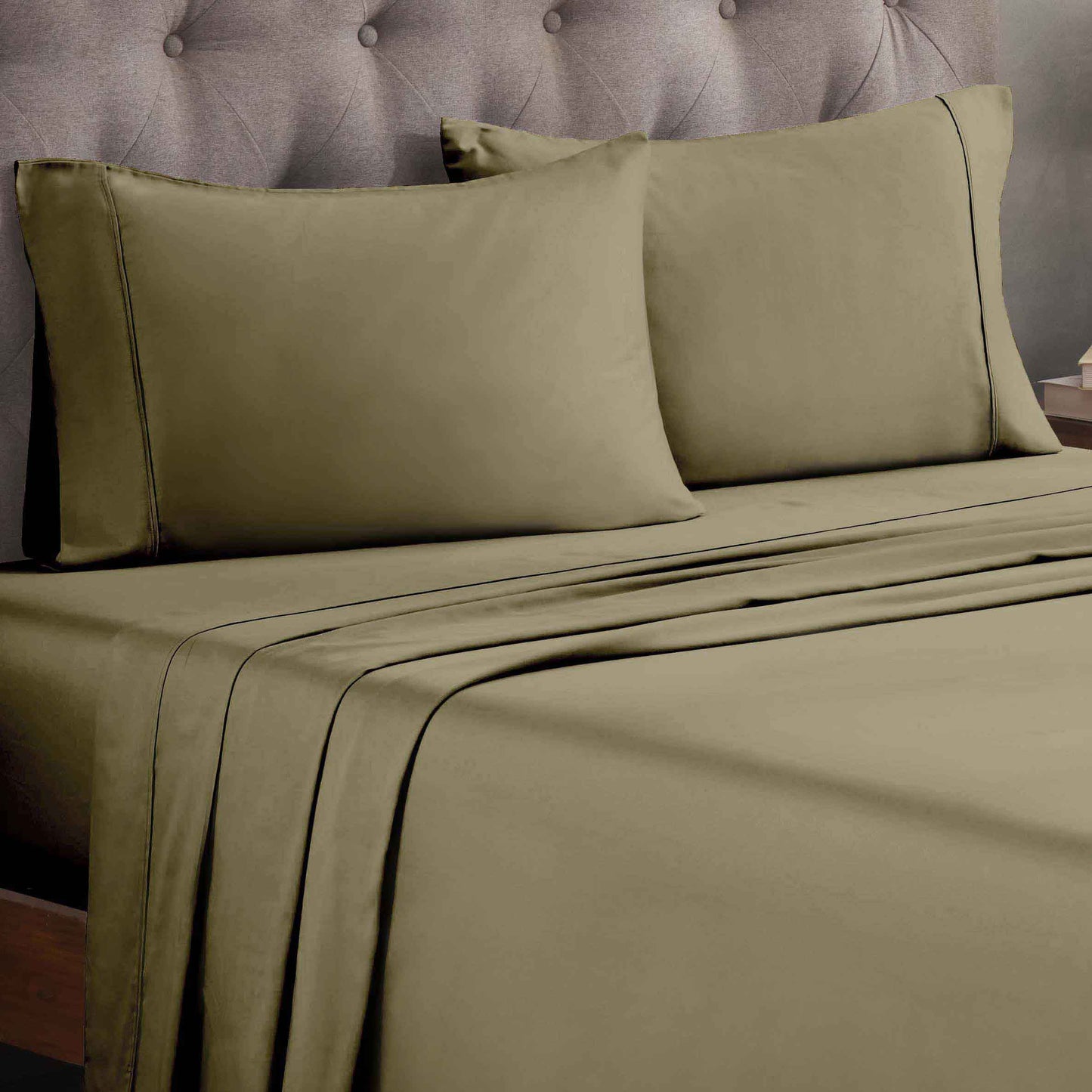 Egyptian Cotton 300 Thread Count Solid Deep Pocket Sheet Set - Sage