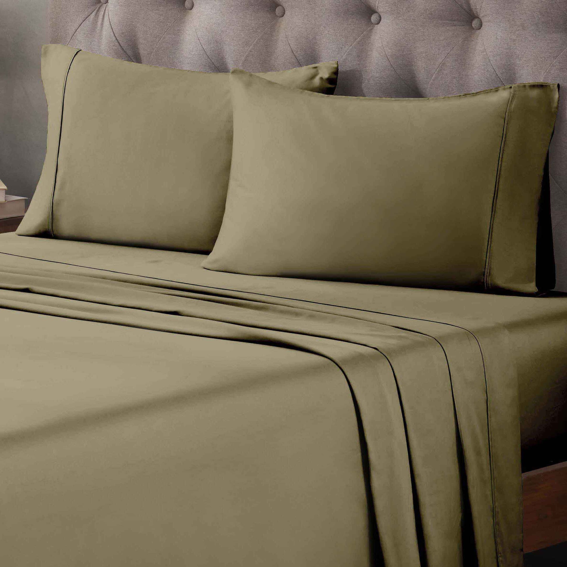 400 Thread Count Egyptian Cotton Solid Deep Pocket Sheet Set - Sage