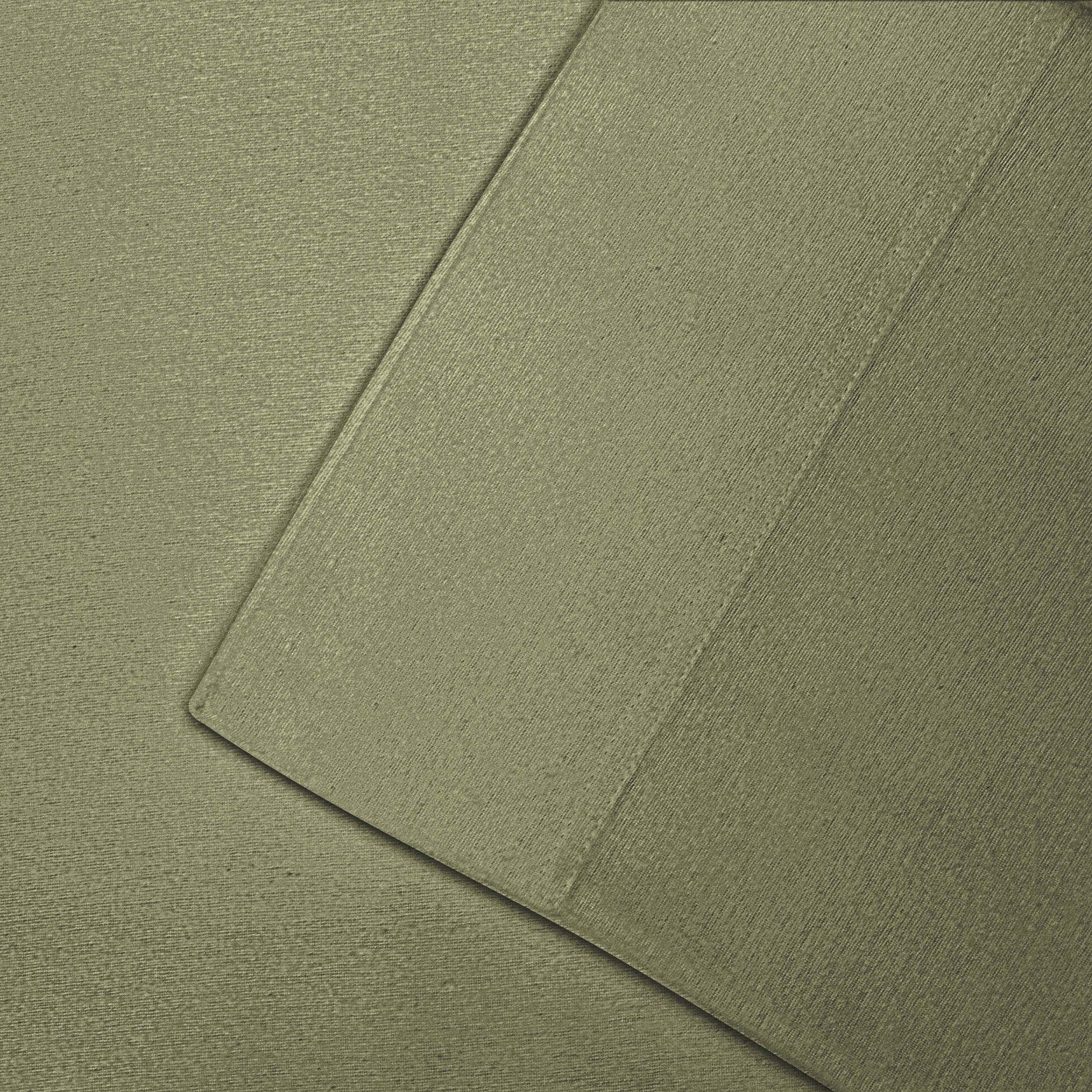 Cotton Flannel Trellis Solid Deep Pocket Sheet Set - Sage