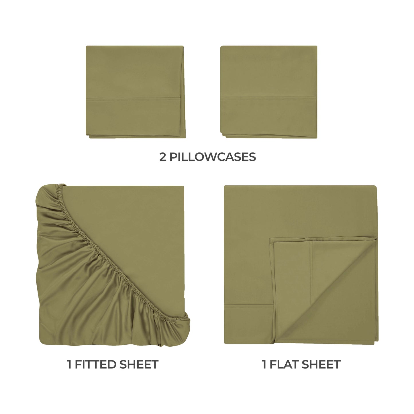 Egyptian Cotton 300 Thread Count Solid Deep Pocket Sheet Set - Sage