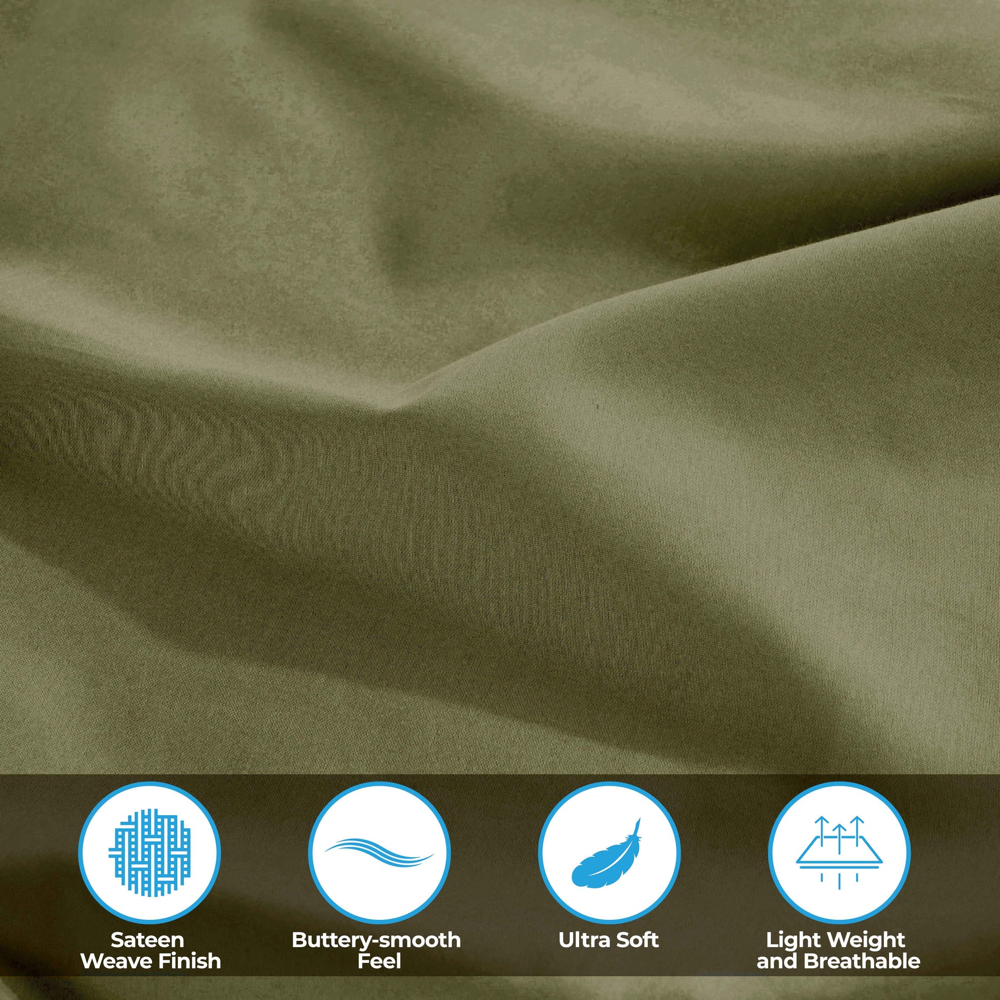 400 Thread Count Egyptian Cotton Solid Deep Pocket Sheet Set - Sage