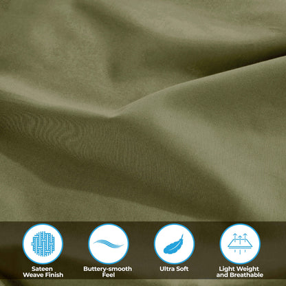 400 Thread Count Egyptian Cotton Solid Deep Pocket Sheet Set - Sage
