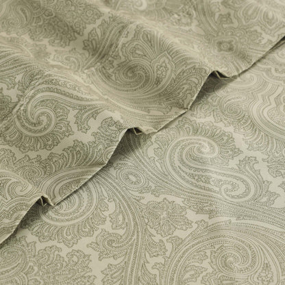 Italian Paisley 600 Thread Count Cotton Blend Deep Pocket Sheet Set - Sage