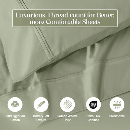 Egyptian Cotton 1200 Thread Count Eco-Friendly Solid Sheet Set