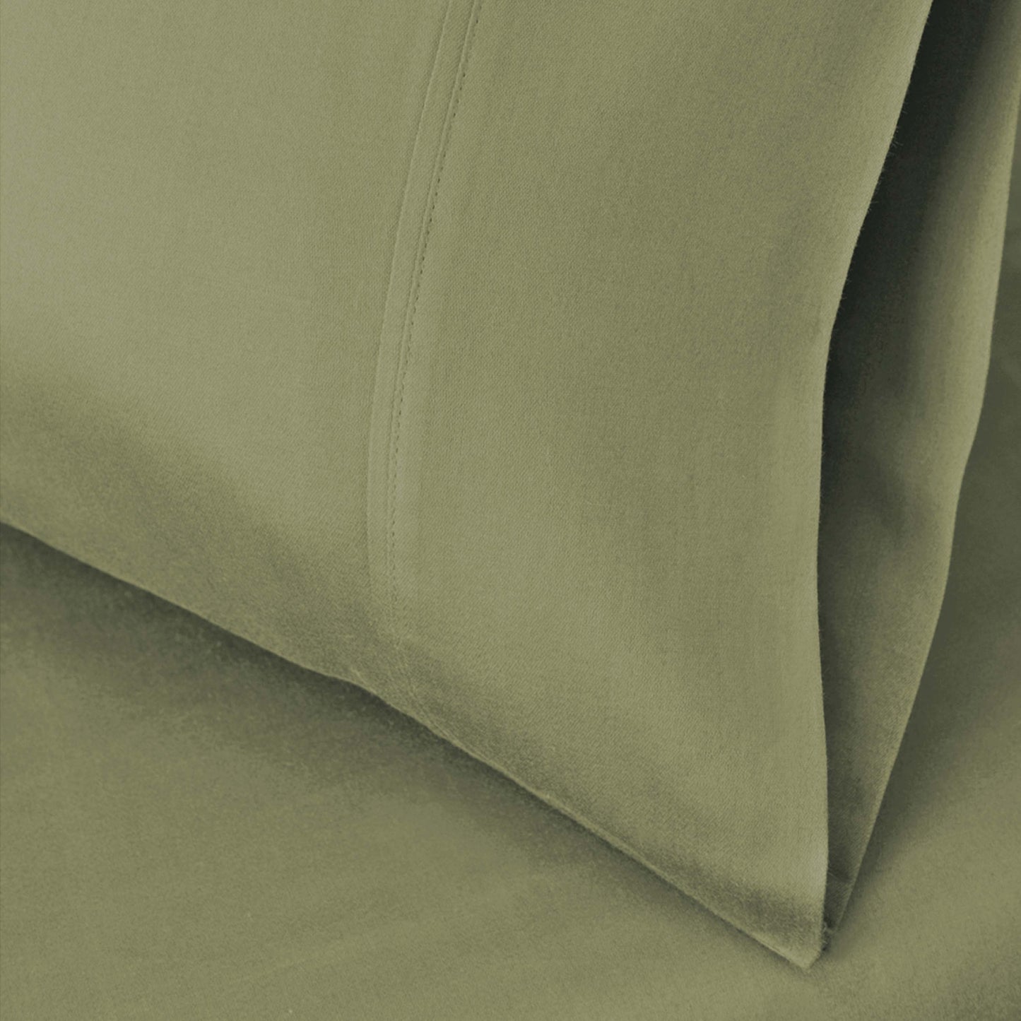 1200 Thread Count Cotton Blend 2 Piece Solid Pillowcase Set - Sage