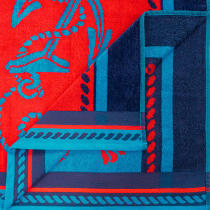 Sailing Egyptian Cotton 4 Piece Oversized Beach Towel Set - Blue