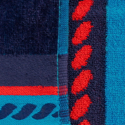 Superior Sailing Cotton Oversized Beach Towel Set - Blue