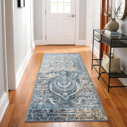 Salford Modern Medallion Non-Slip Indoor Area Rug or Runner