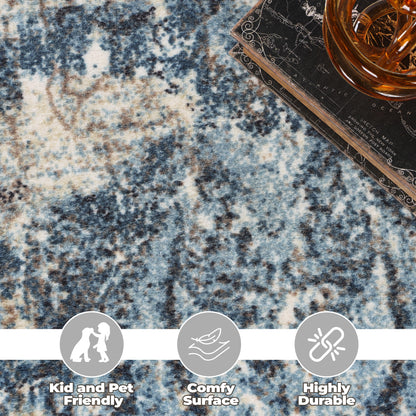 Salford Modern Medallion Non-Slip Indoor Area Rug or Runner