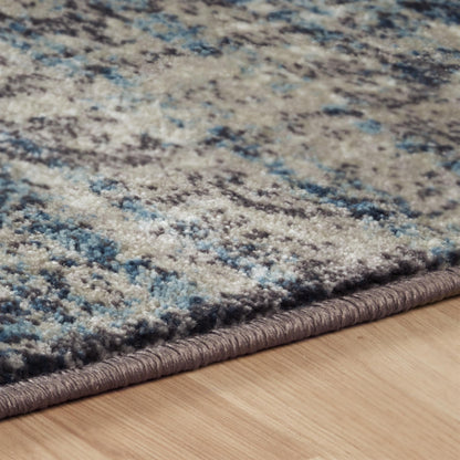 Salford Vintage Abstract Medallion Plush Indoor Area Rug Or Runner - Blue