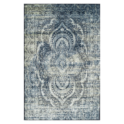 Salford Vintage Abstract Medallion Plush Indoor Area Rug Or Runner - Blue
