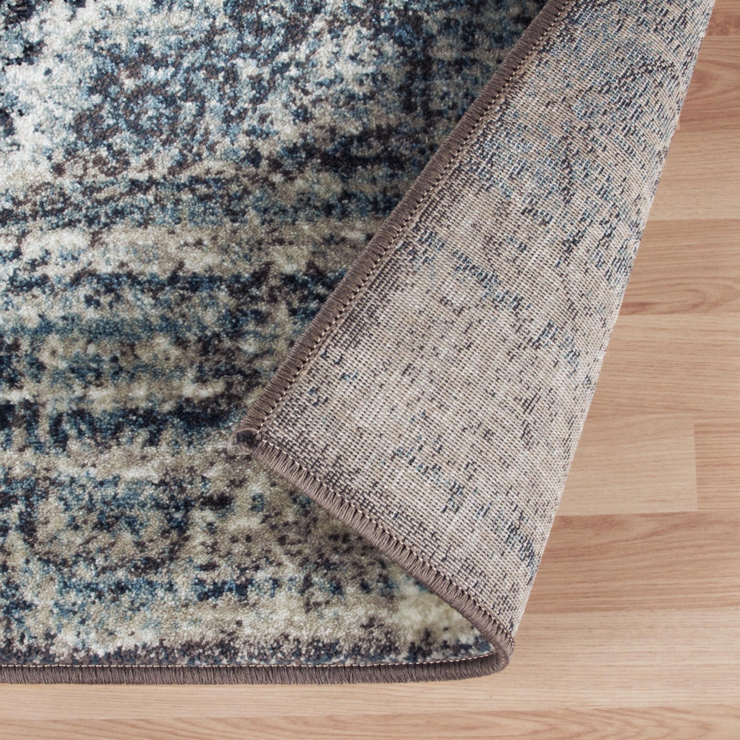 Salford Vintage Abstract Medallion Plush Indoor Area Rug Or Runner - Blue