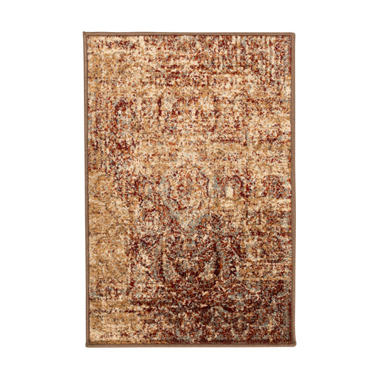 Salford Vintage Abstract Medallion Plush Indoor Area Rug Or Runner - Maroon