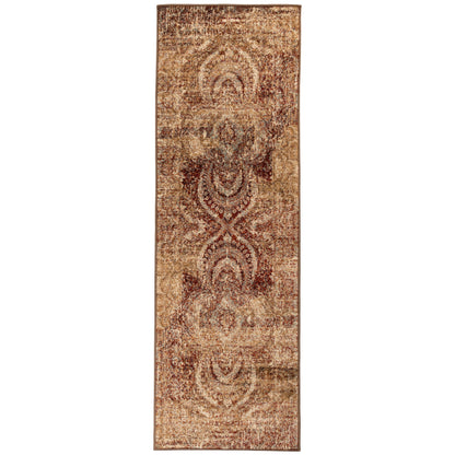 Salford Vintage Abstract Medallion Plush Indoor Area Rug Or Runner - Maroon