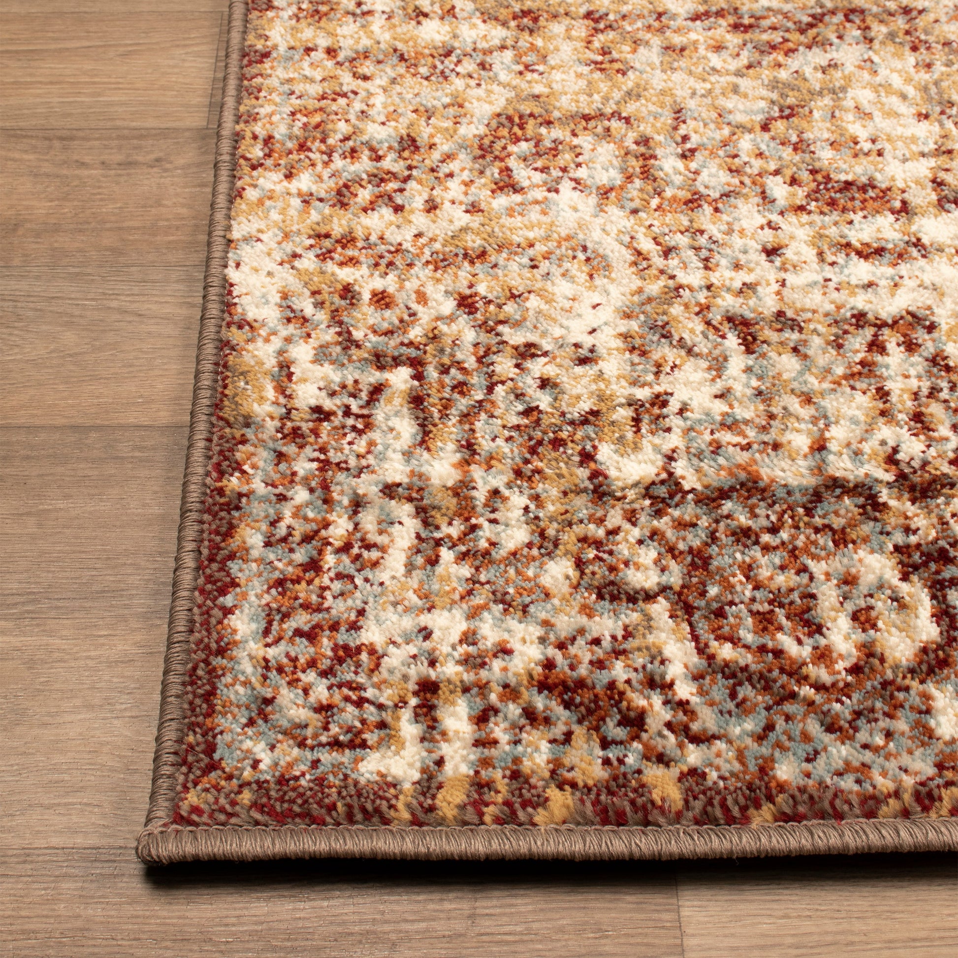 Salford Vintage Abstract Medallion Plush Indoor Area Rug Or Runner - Maroon
