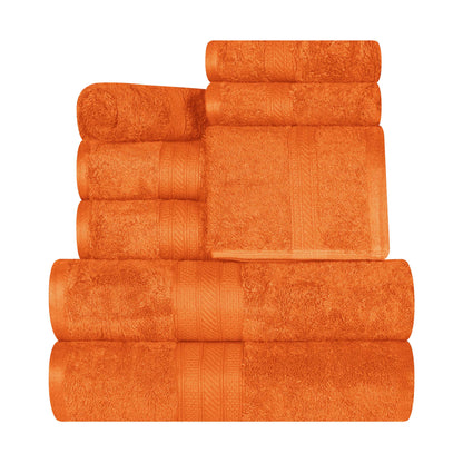 Cotton Heavyweight Absorbent Plush 8 Piece Towel Set - Sandstone