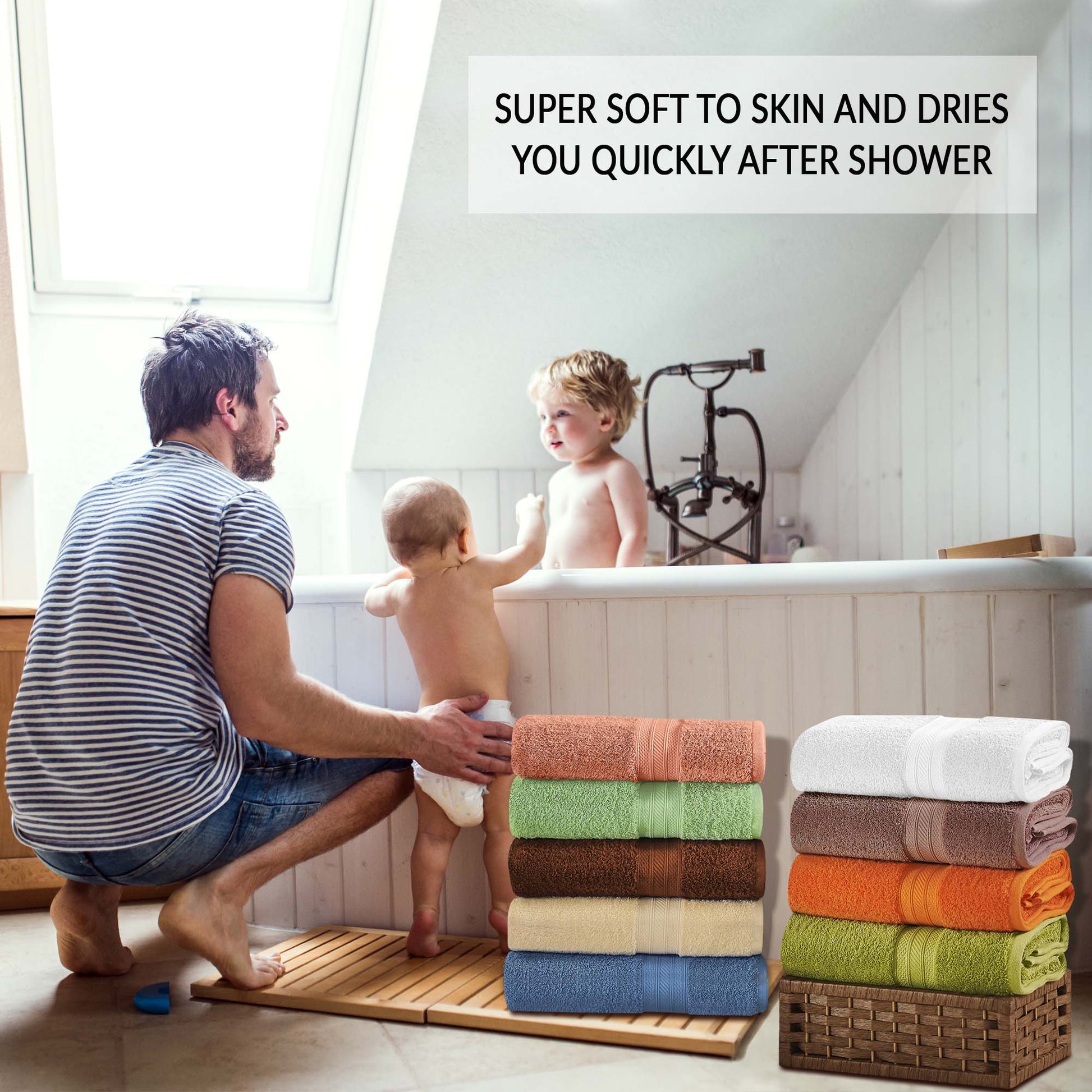 Cotton Heavyweight Luxury 4 Piece Bath Towel Set - Sandstone