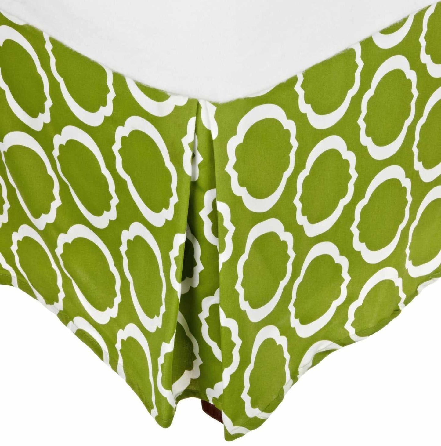 Superior Cotton Blend 15 Inch Drop Bed Skirt - Green/White