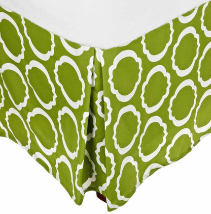 Superior Cotton Blend 15 Inch Drop Bed Skirt - Green/White