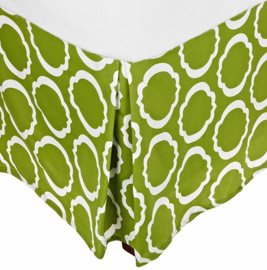 Superior Cotton Blend 15 Inch Drop Bed Skirt - Green/White