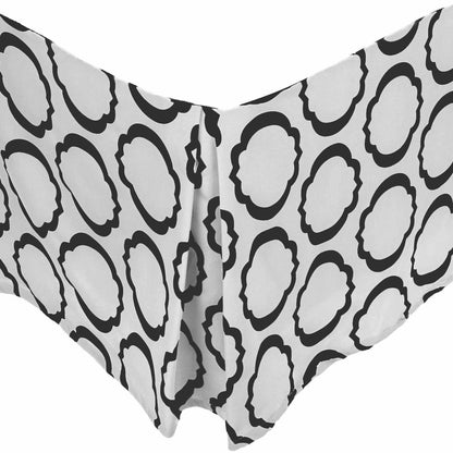 Superior Cotton Blend 15 Inch Drop Bed Skirt - White/Black