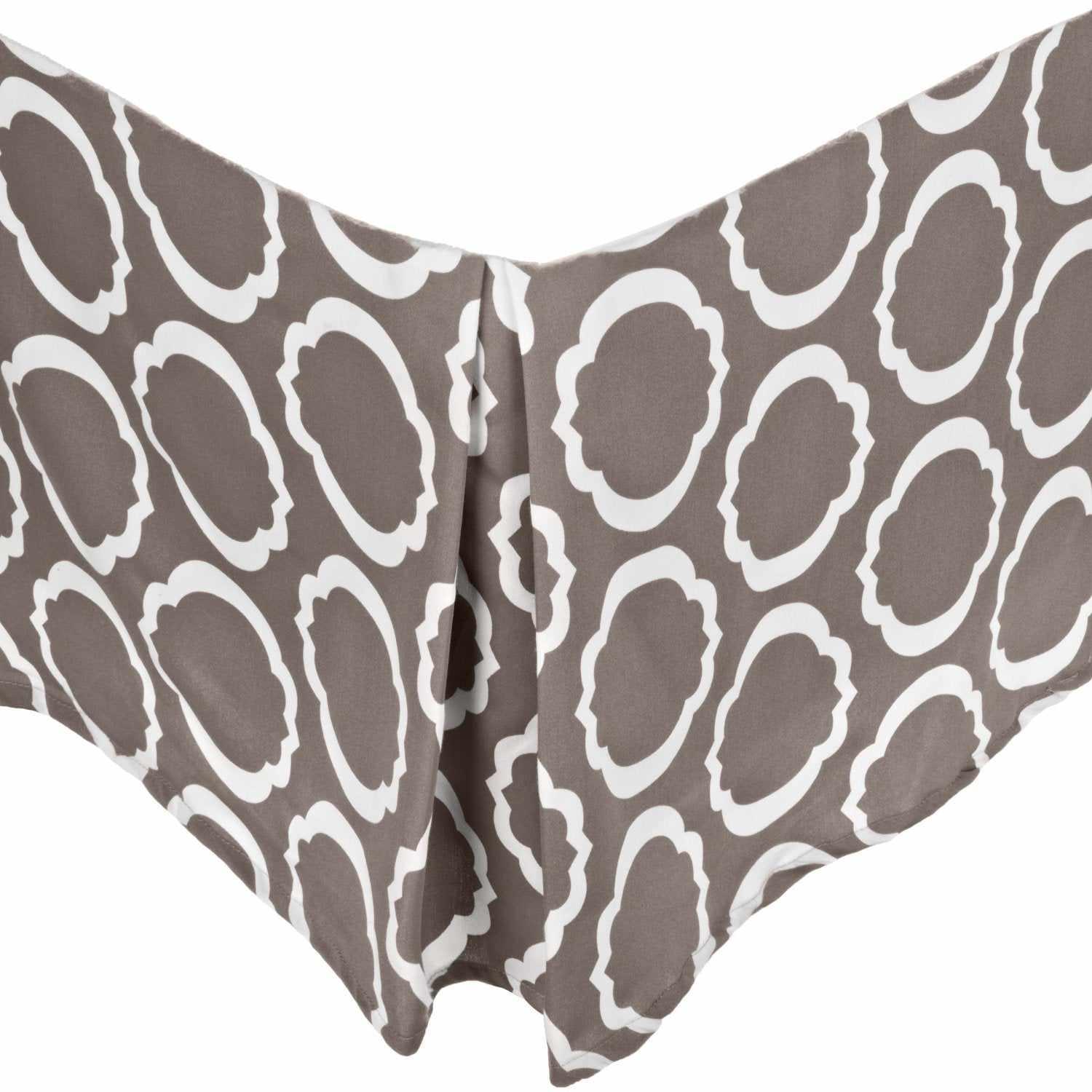 Superior Cotton Blend 15 Inch Drop Bed Skirt - Grey/White